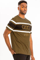 Men's Shirts Good Vibes 3D Design Print Gold Foil Multiple Colors