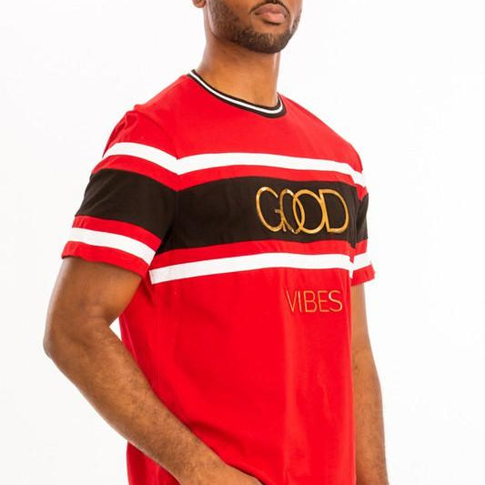 Men's Shirts Good Vibes 3D Design Print Gold Foil Multiple Colors