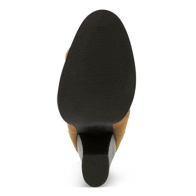 Goose-Feather Antique High Heeled Ankle Boot - VacationGrabs