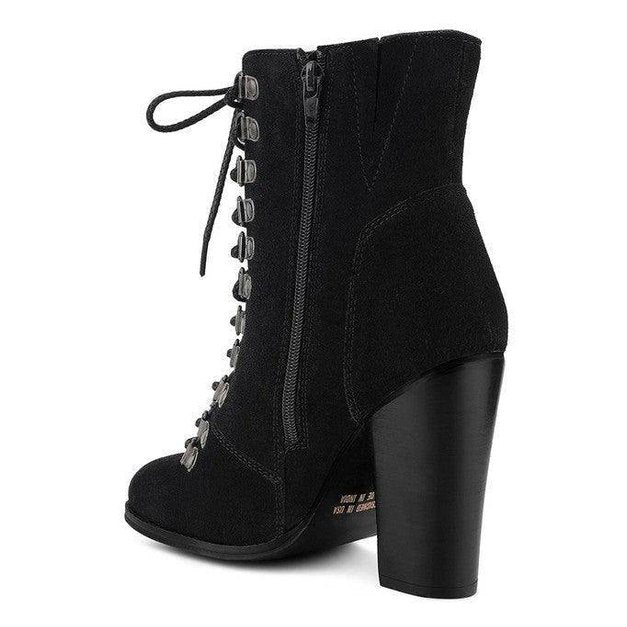 Goose-Feather Antique High Heeled Ankle Boot - VacationGrabs