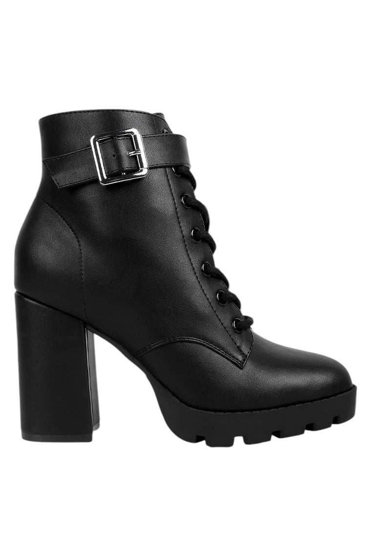 Grahams Faux Leather Lace Up Boots