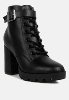 Grahams Faux Leather Lace Up Boots
