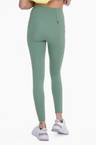 Women's Pants - Leggings Green -Adjustable Bungee Waist Hiking Leggings