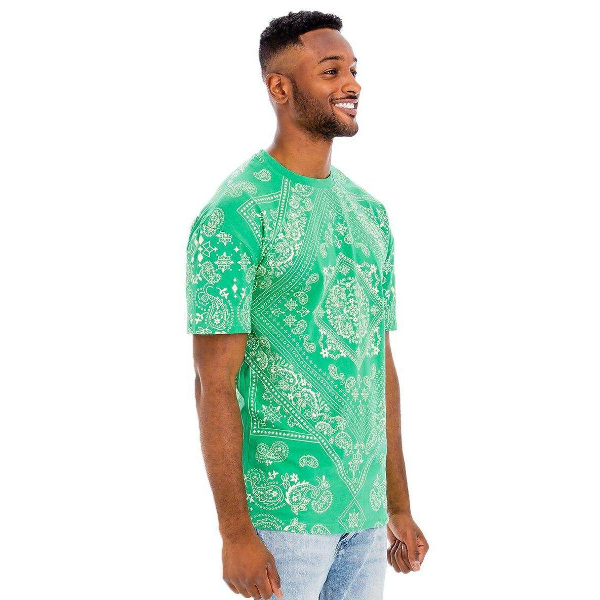 Green Bandana Print Tshirt - VacationGrabs