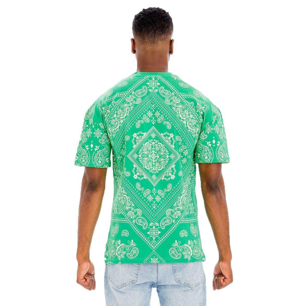 Green Bandana Print Tshirt - VacationGrabs
