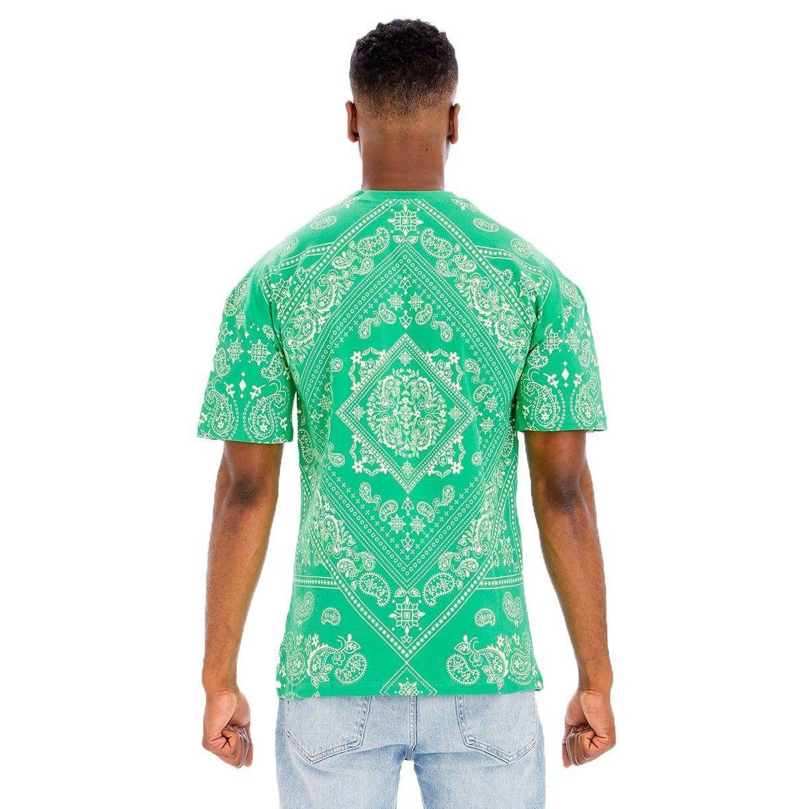 Green Bandana Print Tshirt - VacationGrabs