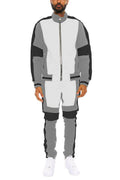 Men's Grey Moto Color Block Track Set - VacationGrabs