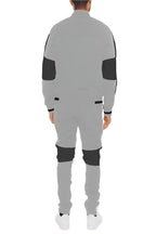 Men's Grey Moto Color Block Track Set - VacationGrabs