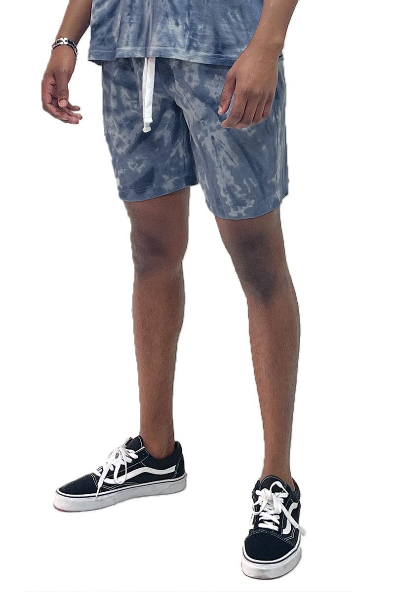 Men's Shorts Grey Swirl Tye Dye Tshirt Short Set