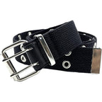 Double Grommet Canvas Punk Web Eyelet Belt – Unisex 1.5"