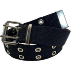 Double Grommet Canvas Punk Web Eyelet Belt – Unisex 1.5"