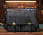 black leather messenger leather bags for daily use with adjustable strap