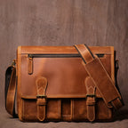 Brown messenger leather bags for daily use and travel