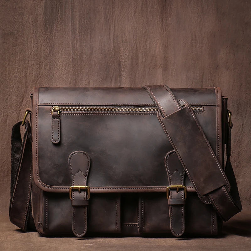 Brown messenger leather bags for stylish everyday use