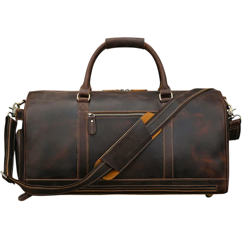 Bolsa de gimnasio de cuero de lujo para hombre para mayor comodidad en los viajes