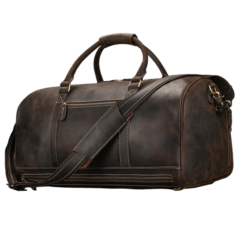 Men's Luxury Leather Gym Bag for Travel Convenience