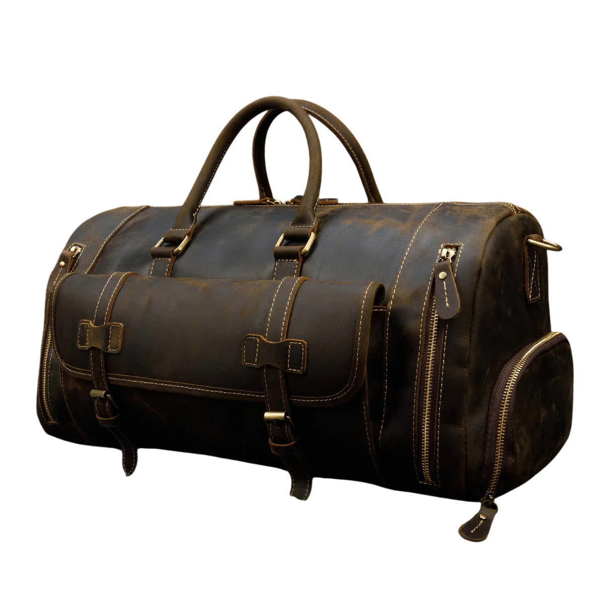 Bolsa de gimnasio de cuero de lujo para hombre para mayor comodidad en los viajes