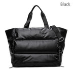 Black puffy gym bag women, durable material for fitness gear