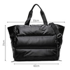 Black padded gym bag women, durable material for workouts