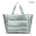 Green gym bag women, quilted design, perfect for workouts