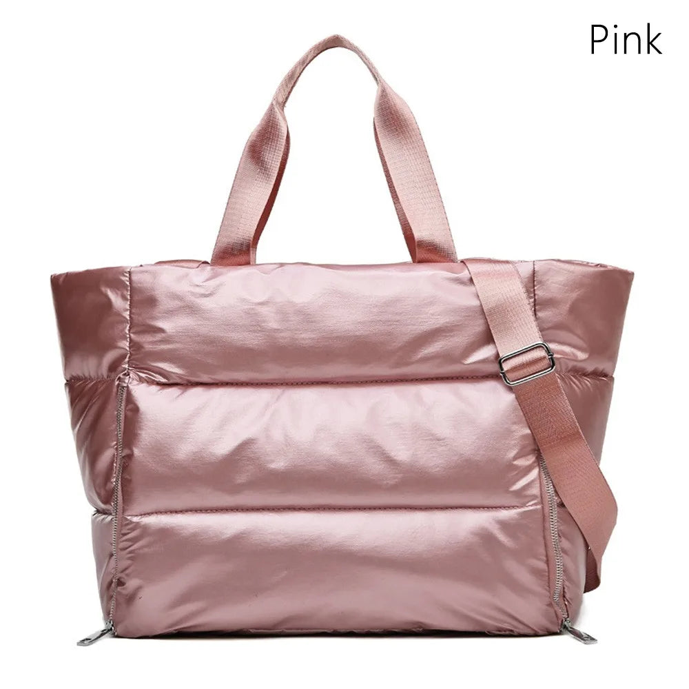Pink gym bag women, durable material for workouts and travel