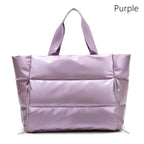 Purple gym bag women, padded material for workouts and travel