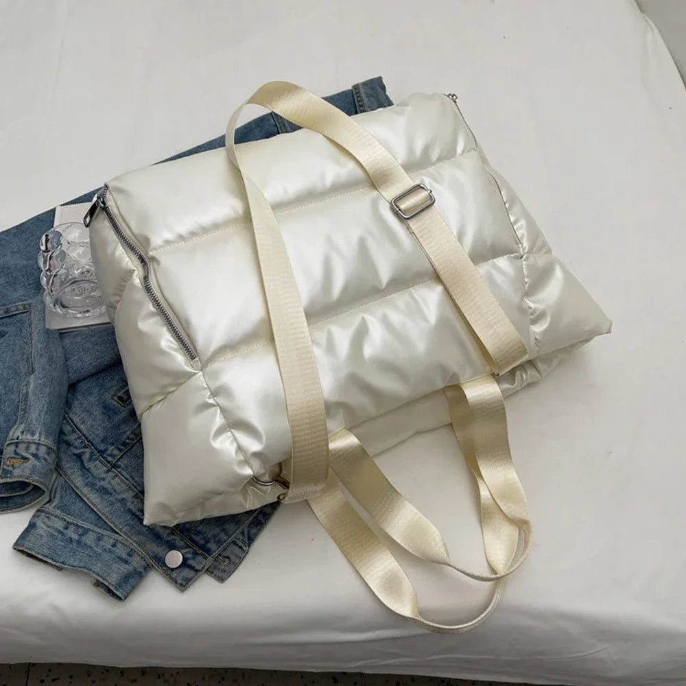 Cream gym bag women, padded design, perfect for workouts