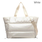 White gym bag women, padded material, ideal for workouts