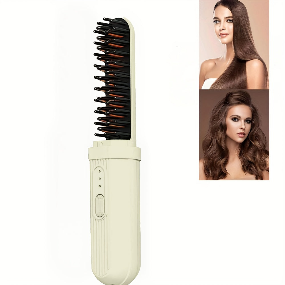 Portable hair straightener in white, perfect for sleek styles