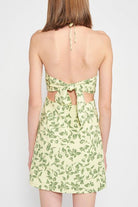 Women's Dresses Halter Neck Floral Mini Dress With Open Back