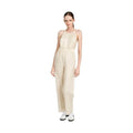 Emory Park Halter Neck Jumpsuit Open Back in Beige with Relaxed Fit and Wide Legs