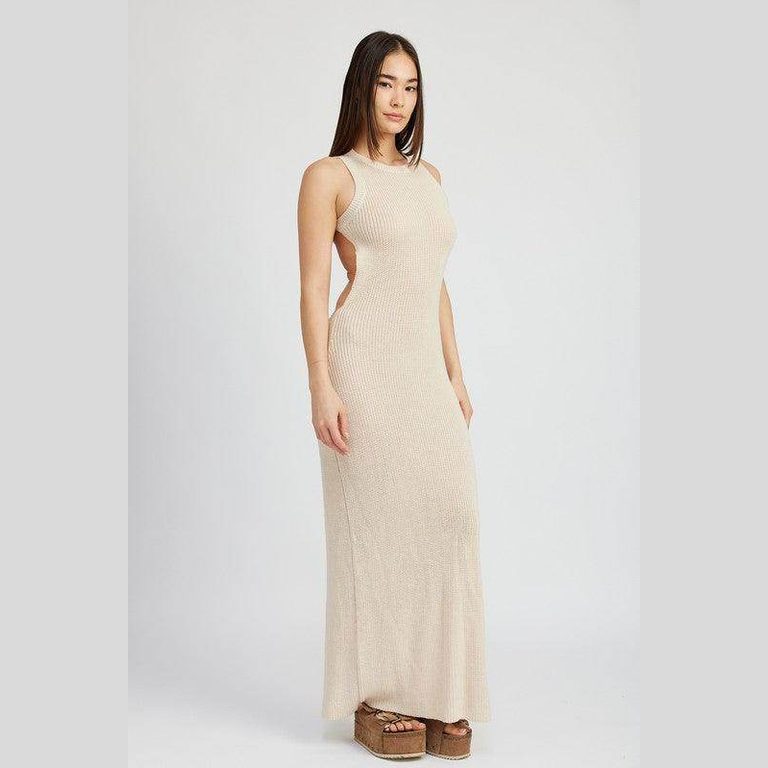 Halter Neck Maxi Dress with Open Back - VacationGrabs