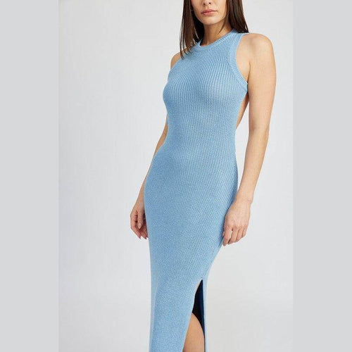 Halter Neck Maxi Dress with Open Back - VacationGrabs