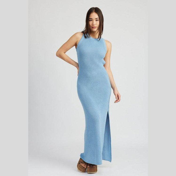 Halter Neck Maxi Dress with Open Back - VacationGrabs