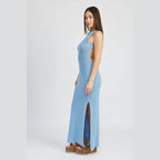 Halter Neck Maxi Dress with Open Back - VacationGrabs