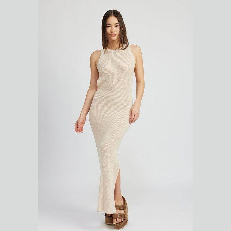 Halter Neck Maxi Dress with Open Back - VacationGrabs