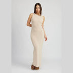 Halter Neck Maxi Dress with Open Back - VacationGrabs