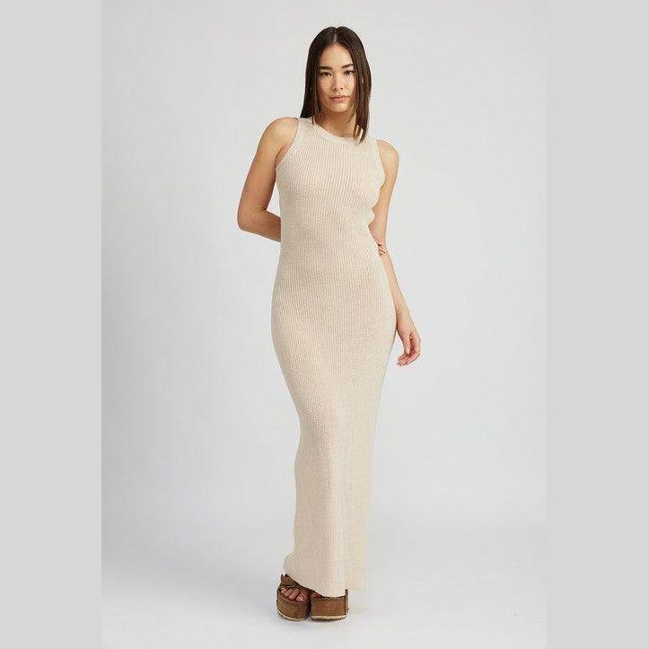 Halter Neck Maxi Dress with Open Back - VacationGrabs