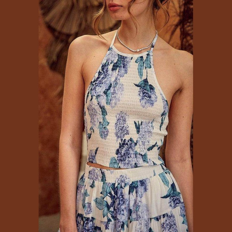 Halter Neck Smocked Top - VacationGrabs