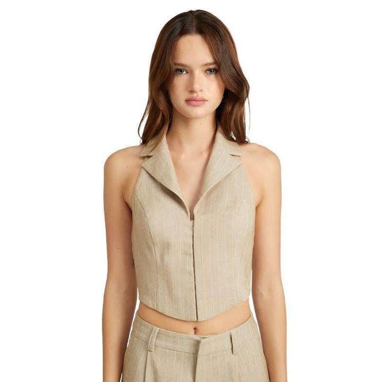 Halter Neck Top With Open Back - VacationGrabs