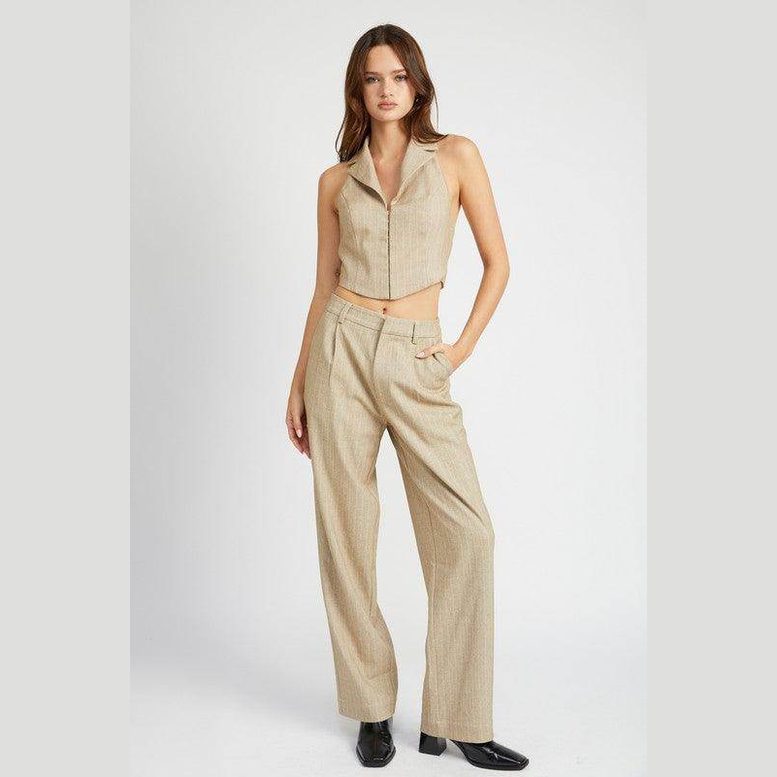 Halter Neck Top With Open Back - VacationGrabs