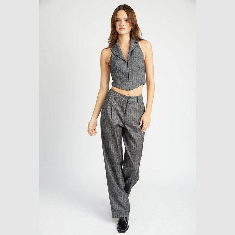 Halter Neck Top With Open Back - VacationGrabs
