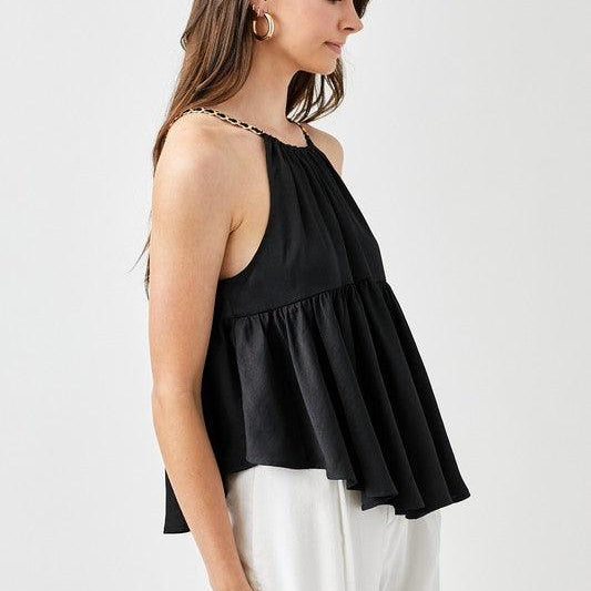 Women's Shirts Halter Neck With Back Strap Flared Top
