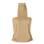Women's beige halter-top, breathable fabric for summer outings