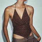Women's brown halter-top, stylish for summer outings and beachwear