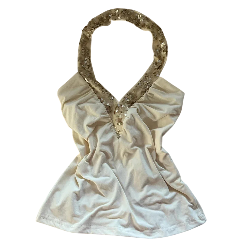 Elegant Black Halter-Top for Vacation Wardrobe