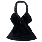 Elegant Black Halter-Top for Vacation Wardrobe