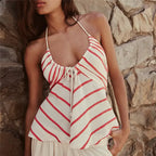 Women's striped halter-top, lightweight cotton, perfect for summer outings