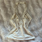 Beige halter-top, soft fabric, perfect for summer outings