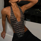 Women's halter tops, beaded design, perfect for night out